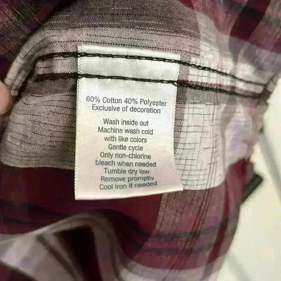 Urban Pipeline Men’s short sleeve collared shirt - red plaid - Picture 3 of 5